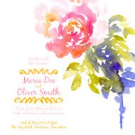 Vector background with pink watercolor bouquet N6