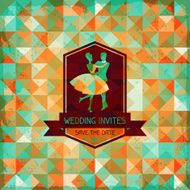 Wedding invitation card in retro style N8