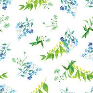 Meadow flowers watercolor seamless vector print
