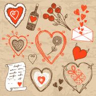 Hand-drawn Valentine`s day set N3