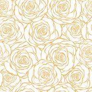 Art Deco floral seamless pattern with roses N5