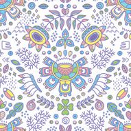Flower ethnic decorative background Seamless pattern
