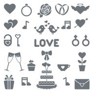 Set of wedding and Valentine&#039;s day icons