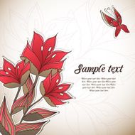 Greeting pastel card with flowers and butterflies?