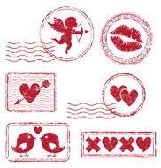 St Valentine&#039;s Day rubber stamps