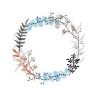 hand drawn floral wreath N12