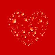 Vector of water drop in shape heart