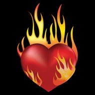 Heart love in fire