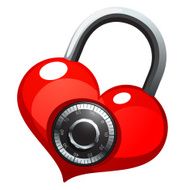 heart locked on lock