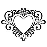 Vector Deco Floral Heart N7