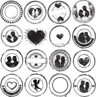 Set of love stamps