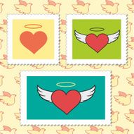 Set of Valentine&#039;s Day Postage Stamps N2