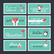 Modern flat design Valentines day greeting cards and banners