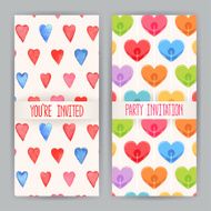 two cards for Valentine&#039;s Day with hearts