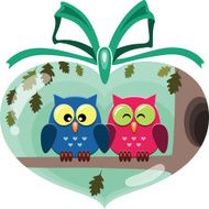 Valentine cute owls