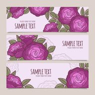Set of flower vector banners