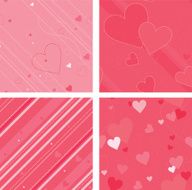 Heart illustration seamless set of four