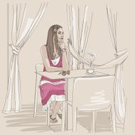 Girl at a cafe N2