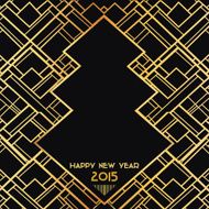 New Year 2015 Art Deco Card