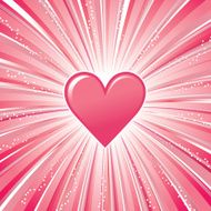 PInk and Red Heart with Light Rays