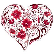 Heart shape made of flowers