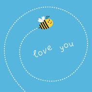 Flying bee Dash spiral in the sky Card