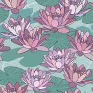 Lotus flowers in seamless pattern N8