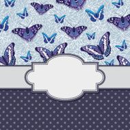 vector vintage frame with butterflies N8