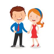 Portrait of young happy smiling couple