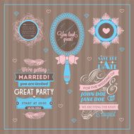 Vector set of wedding invitations