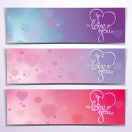 Three I Love You Banners - Purple Pink