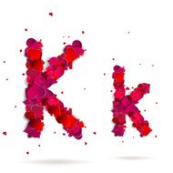 Letter k made from hearts Love alphabet