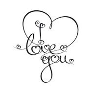 Calligraphic Text - I Love You