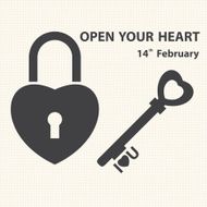 Key with a heart inside and lock as heart N3