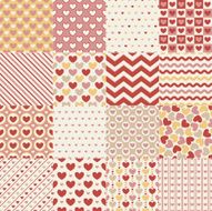 seamless retro heart background set