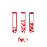 Love test tubes with hearts inside Card
