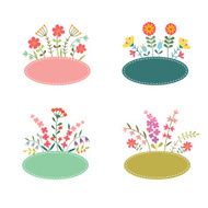 Set of romantic flower labels N2
