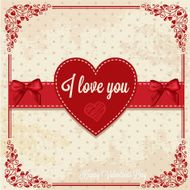 retro card with heart