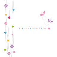 cute hearts flowers dots and butterflies greeting card N2
