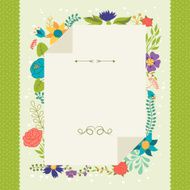Romantic background of various flowers in retro style N12