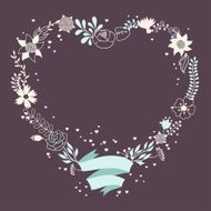 Romantic background of various flowers in retro style N13