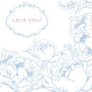 Love Greeting Card with Flowers and cute little Fairy N2