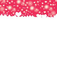 White hearts on pink background with space for text
