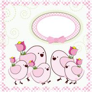 Background with cartoon birds N2