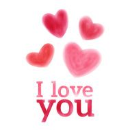Vector &quot;I love you&quot; inscription painted with watercolors