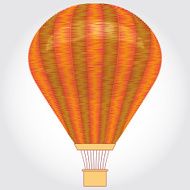 Orange Hot air balloon on a white background Vector illustration