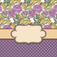 Vintage vector flower frame N155
