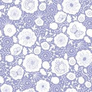 Purple and white florals seamless pattern background