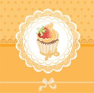 Vintage card with cupcake N2