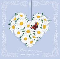 Flower bouquet love shaped with copy space N3